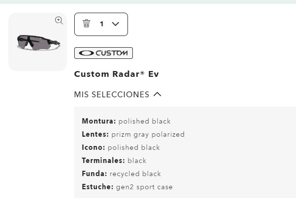 Procedimiento de pedido de Productos Oakley