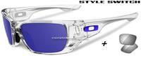 Oakley Style Switch Polished Clear / Violet Iridium + Black Iridium (OO9194-03)