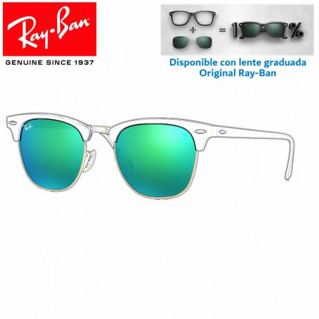 Lentes de repuesto Ray-Ban New ClubMaster Lente Grey Mirror Green (RB3016-114519)
