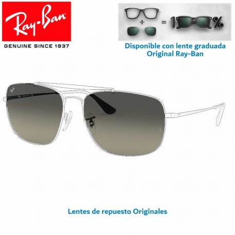 Lentes de repuesto Ray-Ban Colonel / Lente Light Grey Gradient (RB3560-002/71)