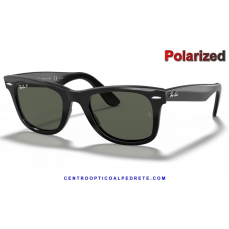 Ray-Ban WayFarer Classic Black / Crystal Green Polarized (RB2140-901/58)