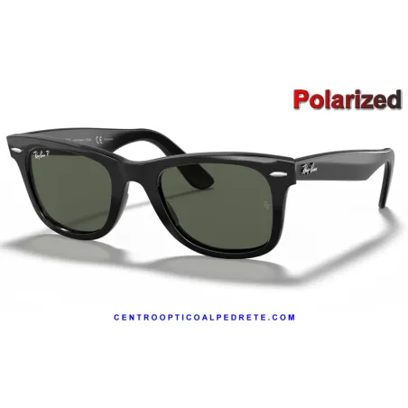 Ray-Ban WayFarer Classic Black / Crystal Green Polarized (RB2140-901/58)
