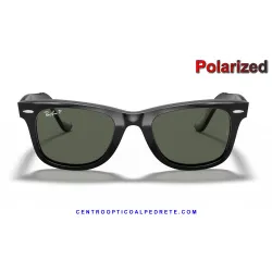 Ray-Ban WayFarer Classic Black / Crystal Green Polarized (RB2140-901/58)