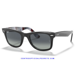 Ray-Ban WayFarer Classic Black / Crystal Light Blue Gradient (RB2140-13183A)