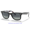 Ray-Ban WayFarer Classic Black / Crystal Light Blue Gradient (RB2140-13183A)