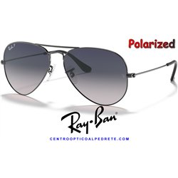Ray-Ban Aviator Large Metal GunMetal / Blue-Grey Gradient Polarized (RB3025 004/78)