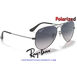 Ray-Ban Aviator Large Metal GunMetal / Blue-Grey Gradient Polarized (RB3025 004/78)