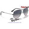 Ray-Ban Aviator Large Metal GunMetal / Blue-Grey Gradient Polarized (RB3025 004/78)