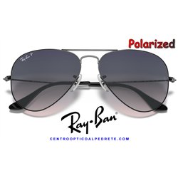 Ray-Ban Aviator Large Metal GunMetal / Blue-Grey Gradient Polarized (RB3025 004/78)