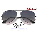 Ray-Ban Aviator Large Metal GunMetal / Blue-Grey Gradient Polarized (RB3025 004/78)