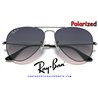 Ray-Ban Aviator Large Metal GunMetal / Blue-Grey Gradient Polarized (RB3025 004/78)