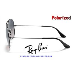 Ray-Ban Aviator Large Metal GunMetal / Blue-Grey Gradient Polarized (RB3025 004/78)