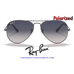 Ray-Ban Aviator Large Metal GunMetal / Blue-Grey Gradient Polarized (RB3025 004/78)