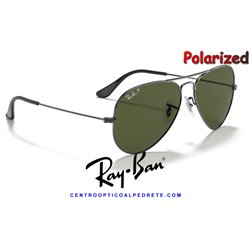 Ray-Ban Aviator Large GunMetal / Crystal Green Polarized (RB3025/004-58)
