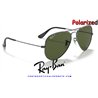 Ray-Ban Aviator Large GunMetal / Crystal Green Polarized (RB3025/004-58)