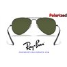 Ray-Ban Aviator Large GunMetal / Crystal Green Polarized (RB3025/004-58)