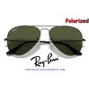 Ray-Ban Aviator Large GunMetal / Crystal Green Polarized (RB3025/004-58)