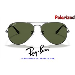 Ray-Ban Aviator Large GunMetal / Crystal Green Polarized (RB3025/004-58)