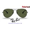 Ray-Ban Aviator Large GunMetal / Crystal Green Polarized (RB3025/004-58)