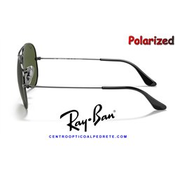 Ray-Ban Aviator Large GunMetal / Crystal Green Polarized (RB3025/004-58)