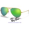 Ray-Ban Aviator Gold / Blue Flash Green (RB3025 112/19)