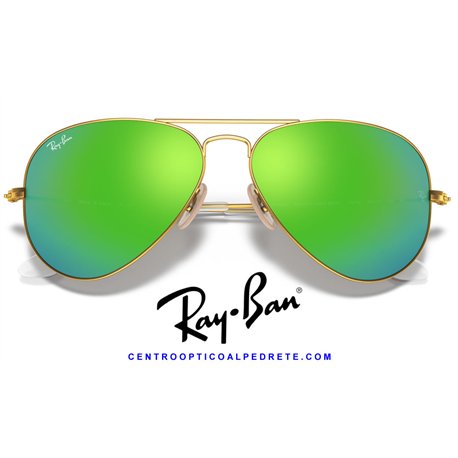 Ray-Ban Aviator Gold / Blue Flash Green (RB3025 112/19)