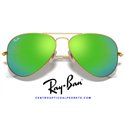 Ray-Ban Aviator Gold / Blue Flash Green (RB3025 112/19)
