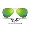 Ray-Ban Aviator Gold / Blue Flash Green (RB3025 112/19)