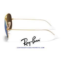 Ray-Ban Aviator Gold / Blue Flash Green (RB3025 112/19)