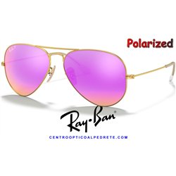 Ray-Ban Aviator Gold / Cyclamen Flash Polarized (RB3025 112/1Q)