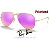 Ray-Ban Aviator Gold / Cyclamen Flash Polarized (RB3025 112/1Q)