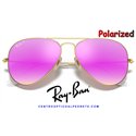 Ray-Ban Aviator Gold / Cyclamen Flash Polarized (RB3025 112/1Q)