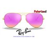 Ray-Ban Aviator Gold / Cyclamen Flash Polarized (RB3025 112/1Q)