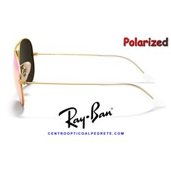 Ray-Ban Aviator Gold / Cyclamen Flash Polarized (RB3025 112/1Q)