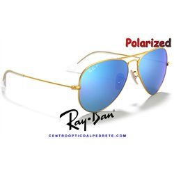 Ray-Ban Aviator Large Metal Gold / Blue Flash Mirror Polarized (RB3025 112/4L)
