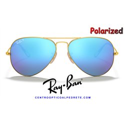 Ray-Ban Aviator Large Metal Gold / Blue Flash Mirror Polarized (RB3025 112/4L)