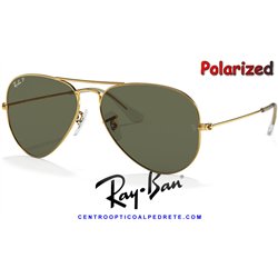Ray-Ban Aviator Large Arista Gold / Crystal Green Polarized (RB3025 001/58)
