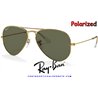 Ray-Ban Aviator Large Arista Gold / Crystal Green Polarized (RB3025 001/58)