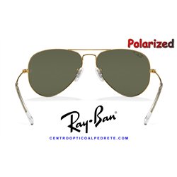 Ray-Ban Aviator Large Arista Gold / Crystal Green Polarized (RB3025 001/58)