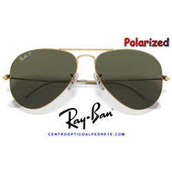Ray-Ban Aviator Large Arista Gold / Crystal Green Polarized (RB3025 001/58)