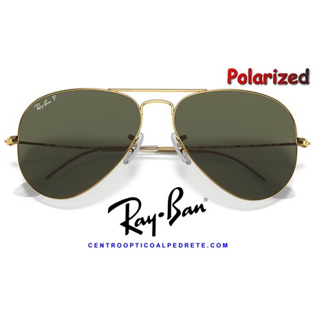 Ray-Ban Aviator Large Arista Gold / Crystal Green Polarized (RB3025 001/58)