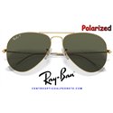 Ray-Ban Aviator Large Arista Gold / Crystal Green Polarized (RB3025 001/58)