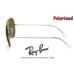 Ray-Ban Aviator Large Arista Gold / Crystal Green Polarized (RB3025 001/58)