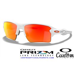 Flak 2.0 XL Custom Polished White / Prizm Ruby (OO9188-11095C)