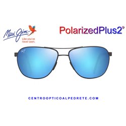 Maui Jim Castles Matte Dark Ruthenium with Black / Blue Hawaii (B728-17)