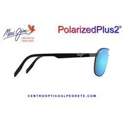 Maui Jim Castles Matte Dark Ruthenium with Black / Blue Hawaii (B728-17)