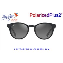 Maui Jim HieHie Black with Trans Light Grey-Shiny / Neutral Grey (GS636-14)