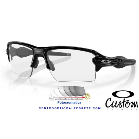 Oakley Flak 2.0 XL Custom Polished Black / Clear Black Iridium Photochromic (OO9188-11126)