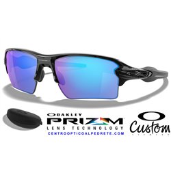 Flak 2.0 XL Custom Polished Black / Prizm Sapphire (OO9188-11126)