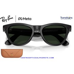 Ray-Ban Meta Skyler Black Shiny / Clear-Graphite Green Transitions (RW4014-601/1M)